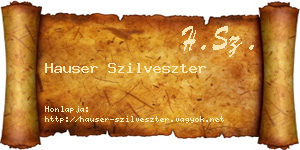 Hauser Szilveszter névjegykártya